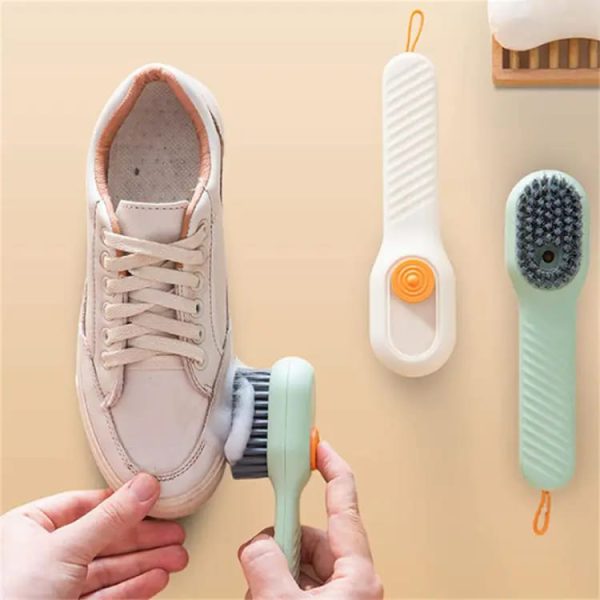 Multifunctional Soft-bristled  Shoe Brush Shoe Brushes Long Handle Brush Automatic Filling Clothes Cleaning Clothing Board Tools (random Color)